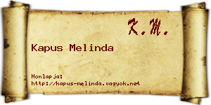 Kapus Melinda névjegykártya