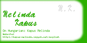 melinda kapus business card